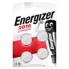 Lithium Button Cell CR2016 baterie | 3.2 V | 90 mAh | 4-Blistr | Støíbrná