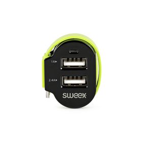 Nabíjeèka Do Auta 3-Výstupy 6 A 2x USB / Micro USB Èerná/Zelená