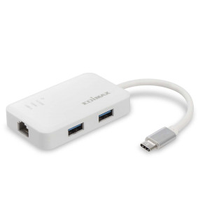 USB-C na 3portový USB 3.0 Gigabit Ethernet Hub