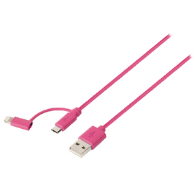 2 v 1 Synchronizaèní a Nabíjecí Kabel USB A Zástrèka - Micro B Zástrèka 1.00 m Rùžová