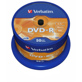 DVD-R AZO 16x 4.7GB 50 Pack Vøeteno Matné Støíbro