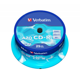 CD-R AZO Crystal 700 MB 52x 25 Pack Vøeteno