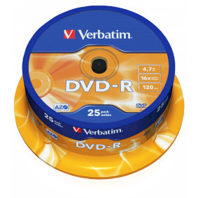 DVD-R AZO 16x 4.7GB 25 Pack Vøeteno Matné Støíbro