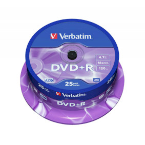 DVD R AZO 16x 4.7GB 25 Pack Vøeteno Matné Støíbro