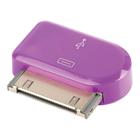 Adaptér 30-Pin Apple Dock 30kolíkový - USB Micro B Zásuvka Fialová