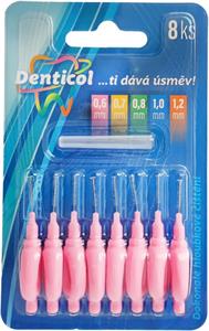 Denticol P01 vel. 0,6mm, mezizubní kartáček s plochou rukojetí, 8 + 8ks
